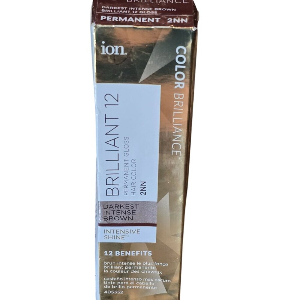 Ion Brilliant 12 Permanent Hair Color 2NN Darkest Intense Brown Gloss Intensive